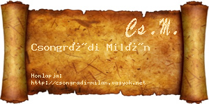 Csongrádi Milán névjegykártya