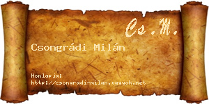 Csongrádi Milán névjegykártya