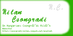 milan csongradi business card